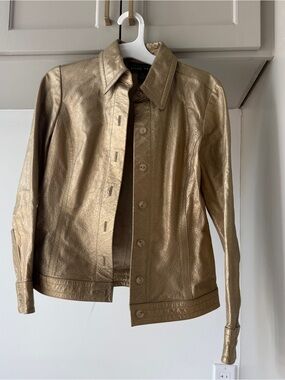 Vintage Gold Leather Jacket